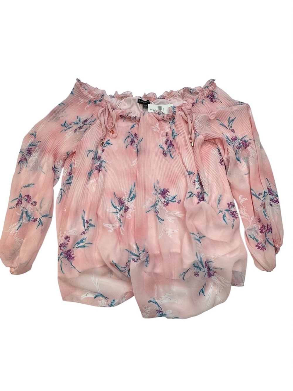 Lane Bryant Pink Floral Off the Shoulder Peasant Blouse Whimsy Fairy